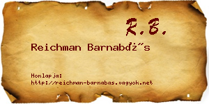 Reichman Barnabás névjegykártya
